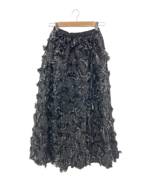 OBLI（オブリ）OBLI (オブリ) フリンジスカート ブラック サイズ:ＳＩＺＥ１の古着・服飾アイテム