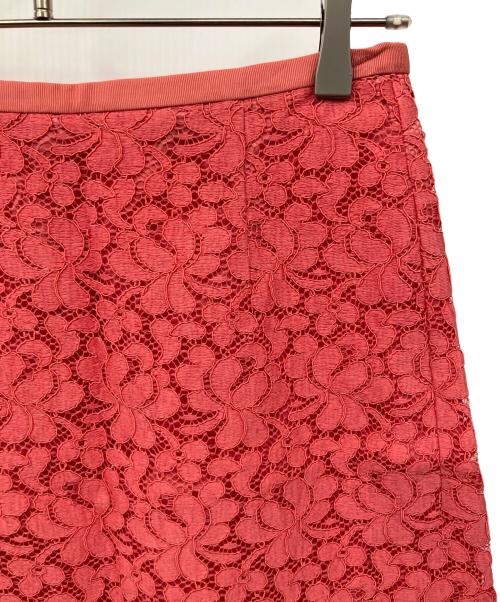 DRAWER（ドゥロワー）Drawer (ドゥロワー) フラワーレースタイトスカート ピンク サイズ:36の古着・服飾アイテム