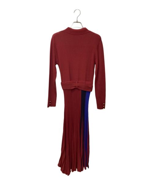 Diagram（ダイアグラム）Diagram (ダイアグラム) スカーフネックニットワンピース ボルドー サイズ:36の古着・服飾アイテム
