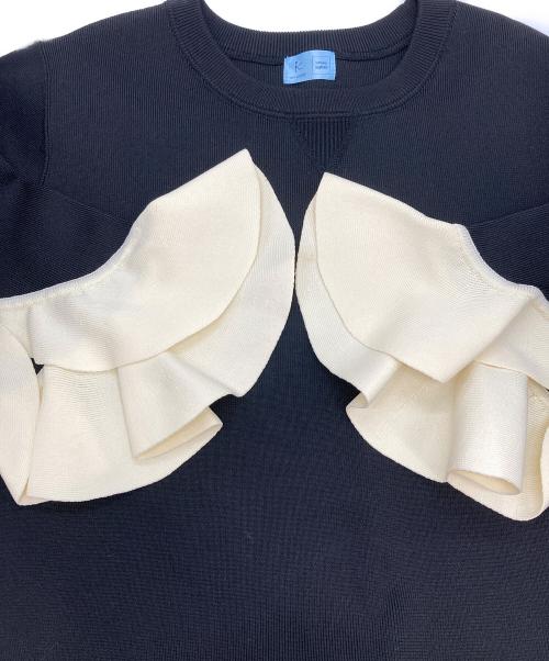 KUMIKYOKU（クミキョク）KUMIKYOKU (クミキョク) setsuko sagittaire (セツコセジテール) スウェットライクニット　7012210 ブラック×ホワイト サイズ:Freeの古着・服飾アイテム