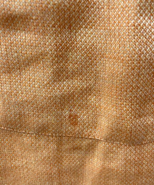 ERMENEGILDO ZEGNA（エルメネジルド・ゼニア）ERMENEGILDO ZEGNA (エルメネジルド・ゼニア) リネン半袖BDシャツ オレンジ サイズ:Mの古着・服飾アイテム