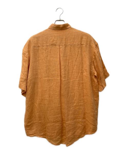 ERMENEGILDO ZEGNA（エルメネジルド・ゼニア）ERMENEGILDO ZEGNA (エルメネジルド・ゼニア) リネン半袖BDシャツ オレンジ サイズ:Mの古着・服飾アイテム