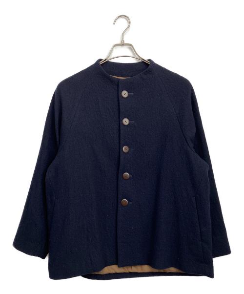 NUME（ヌメ）nume (ヌメ) ウールパイルジャガードラグランブルゾン ネイビー サイズ:3の古着・服飾アイテム