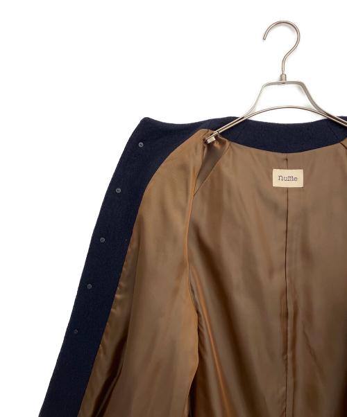 NUME（ヌメ）nume (ヌメ) ウールパイルジャガードラグランブルゾン ネイビー サイズ:3の古着・服飾アイテム