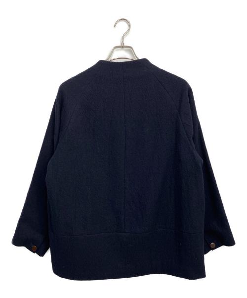 NUME（ヌメ）nume (ヌメ) ウールパイルジャガードラグランブルゾン ネイビー サイズ:3の古着・服飾アイテム