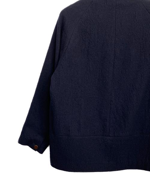 NUME（ヌメ）nume (ヌメ) ウールパイルジャガードラグランブルゾン ネイビー サイズ:3の古着・服飾アイテム