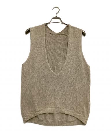美品 24SS MUSE de Deuxieme Classe ミューズ ドゥーズィエムクラス Lily Linen シルクリネン Vネック ベスト ジレ ベージュ レディース 古着 中古 USED 美品 24SS MUSE de Deuxieme Classe ミューズ ドゥーズィエムクラス