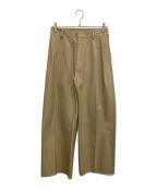 MUSE de Deuxieme Classeミューズ ドゥーズィエム クラス）の古着「TUCK CHINO ワイドパンツ」｜ベージュ