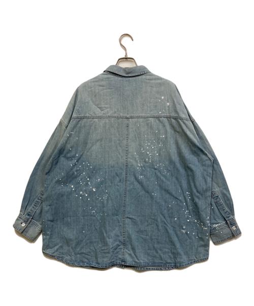 Loungedress（ラウンジドレス）Loungedress (ラウンジドレス) ペイントデニムシャツ ブルー サイズ:FREEの古着・服飾アイテム
