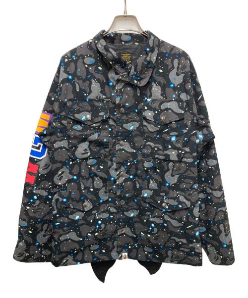 A BATHING APE（ア ベイシング エイプ）A BATHING APE (ア ベイシング エイプ) SPACE CAMO SHARK M-65 ブラック サイズ:Sの古着・服飾アイテム
