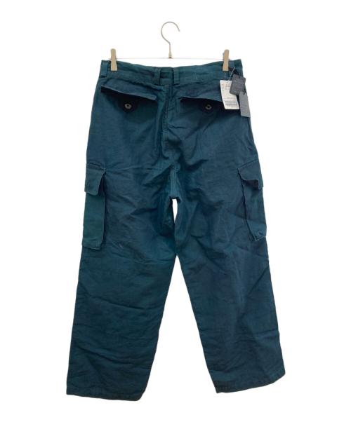 OUTIL（ウティ）OUTIL (ウティ) L'ECHOPPE (レショップ) 別注ブラックインディゴリネンM47カーゴパンツ グリーン サイズ:23 未使用品の古着・服飾アイテム