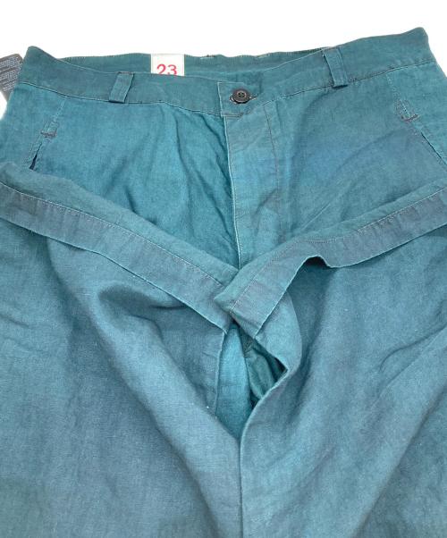 OUTIL（ウティ）OUTIL (ウティ) L'ECHOPPE (レショップ) 別注ブラックインディゴリネンM47カーゴパンツ グリーン サイズ:23 未使用品の古着・服飾アイテム