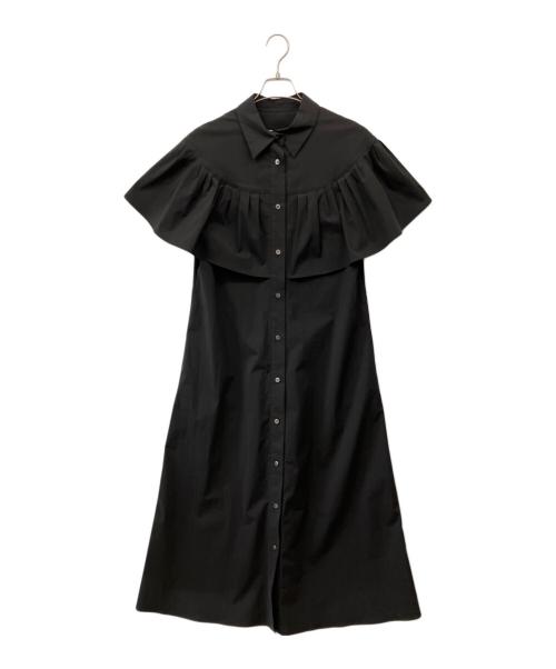 ADORE（アドーア）ADORE (アドーア) コットンナイロンギャザーケープシャツドレス ブラック サイズ:38の古着・服飾アイテム