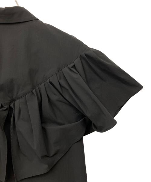 ADORE（アドーア）ADORE (アドーア) コットンナイロンギャザーケープシャツドレス ブラック サイズ:38の古着・服飾アイテム