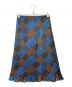 PLEATS PLEASE（プリーツプリーズ）の古着「総柄プリーツスカート」｜ネイビー