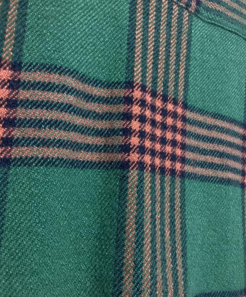 H BEAUTY&YOUTH（エイチ ビューティー&ユース）H BEAUTY&YOUTH (エイチ ビューティー&ユース) COTTON CASHMERE BIG CHECK SHORT SLEEVE SHIRT グリーン サイズ:UK36の古着・服飾アイテム