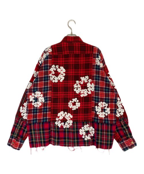 READYMADE（レディメイド）READYMADE (レディメイド) Denim Tears (デニムティアーズ) CHECK LS SHIRTS レッド サイズ:1の古着・服飾アイテム