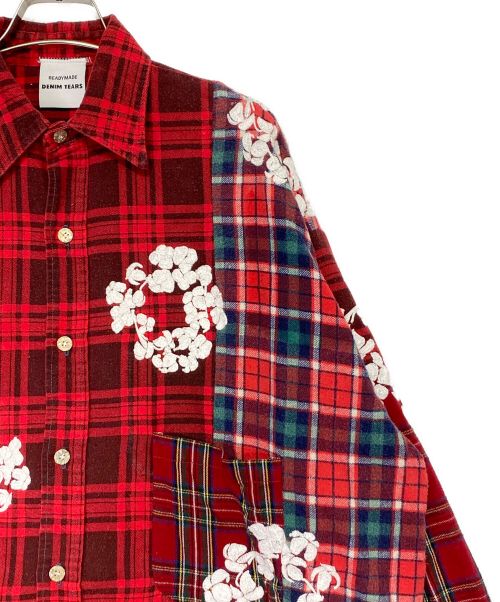 READYMADE（レディメイド）READYMADE (レディメイド) Denim Tears (デニムティアーズ) CHECK LS SHIRTS レッド サイズ:1の古着・服飾アイテム