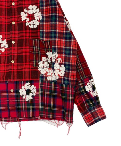 READYMADE（レディメイド）READYMADE (レディメイド) Denim Tears (デニムティアーズ) CHECK LS SHIRTS レッド サイズ:1の古着・服飾アイテム