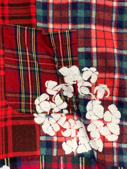 READYMADE（レディメイド）READYMADE (レディメイド) Denim Tears (デニムティアーズ) CHECK LS SHIRTS レッド サイズ:1の古着・服飾アイテム