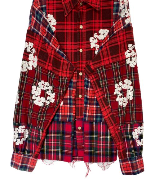 READYMADE（レディメイド）READYMADE (レディメイド) Denim Tears (デニムティアーズ) CHECK LS SHIRTS レッド サイズ:1の古着・服飾アイテム