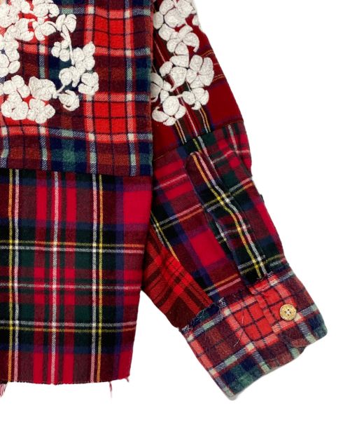 READYMADE（レディメイド）READYMADE (レディメイド) Denim Tears (デニムティアーズ) CHECK LS SHIRTS レッド サイズ:1の古着・服飾アイテム