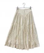 HER LIP TOハーリップトゥ）の古着「High-Waist Tiered Long Skirt」｜ベージュ