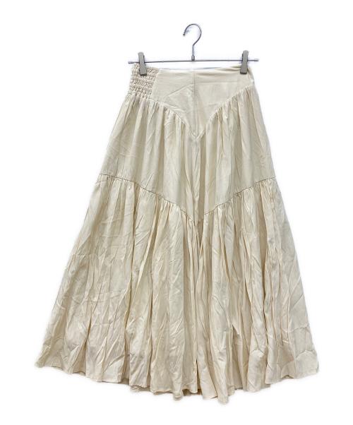 HER LIP TO（ハーリップトゥ）HER LIP TO (ハーリップトゥ) High-Waist Tiered Long Skirt ベージュ サイズ:Ｓの古着・服飾アイテム