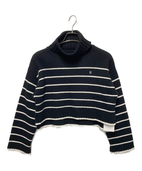 HER LIP TO（ハーリップトゥ）HER LIP TO (ハーリップトゥ) Striped Turtleneck Knit Pullover ブラック サイズ:freeの古着・服飾アイテム