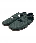 HEREUヘリュー）の古着「Serra woven-leather sandals」｜グリーン