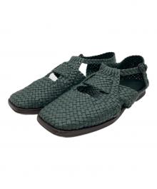 HEREU（ヘリュー）の古着「Serra woven-leather sandals」｜グリーン