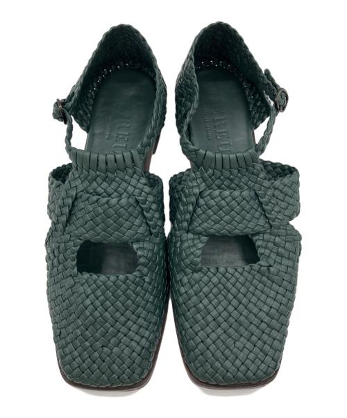 HEREU（ヘリュー）HEREU (ヘリュー) Serra woven-leather sandals グリーン サイズ:37の古着・服飾アイテム