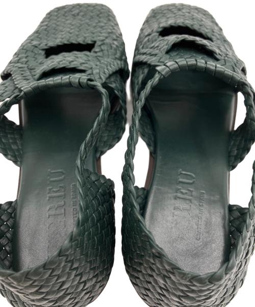 HEREU（ヘリュー）HEREU (ヘリュー) Serra woven-leather sandals グリーン サイズ:37の古着・服飾アイテム