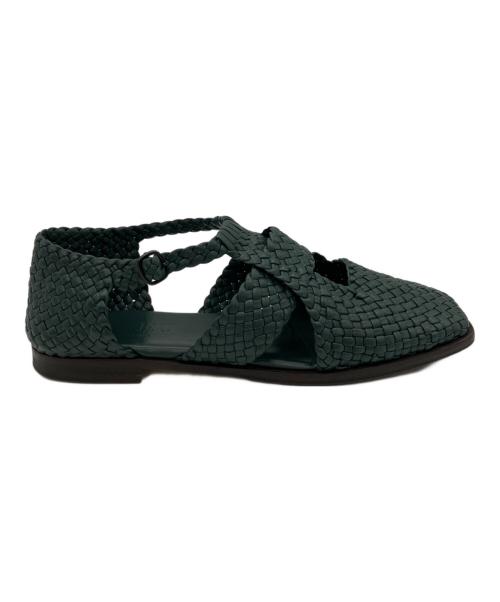HEREU（ヘリュー）HEREU (ヘリュー) Serra woven-leather sandals グリーン サイズ:37の古着・服飾アイテム