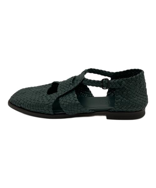 HEREU（ヘリュー）HEREU (ヘリュー) Serra woven-leather sandals グリーン サイズ:37の古着・服飾アイテム