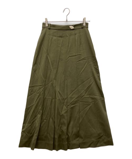 MURRAL（ミューラル）MURRAL (ミューラル) アシンメトリープリーツスカート カーキ サイズ:38の古着・服飾アイテム
