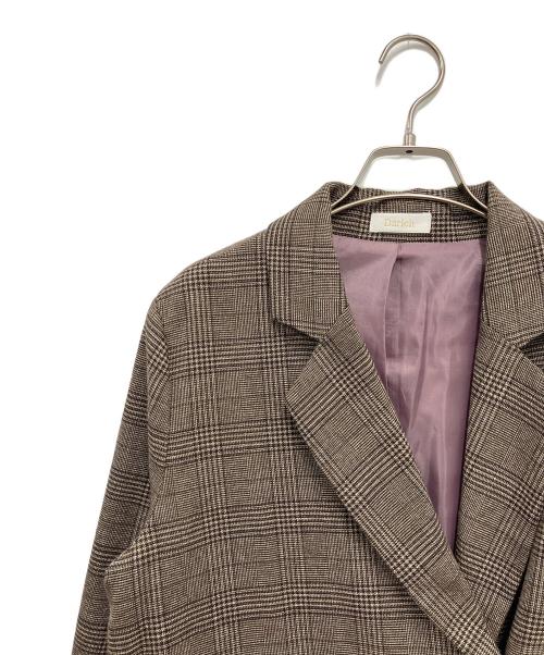 darich（ダーリッチ）darich (ダーリッチ) チェックドッキングジャケット ブラウン サイズ:FREEの古着・服飾アイテム