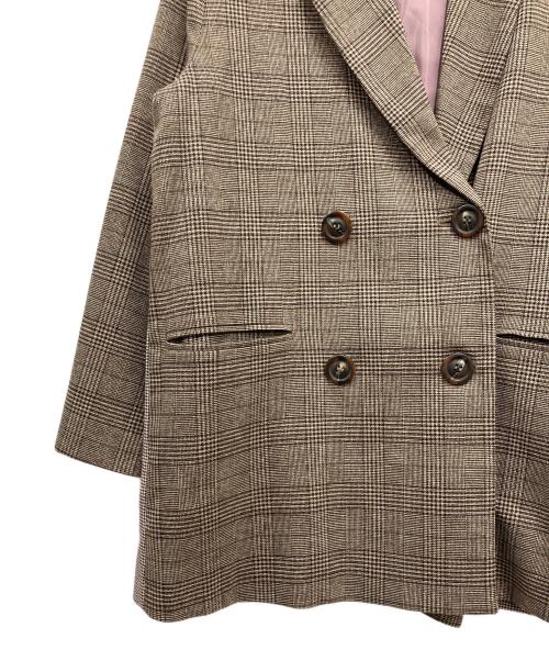 darich（ダーリッチ）darich (ダーリッチ) チェックドッキングジャケット ブラウン サイズ:FREEの古着・服飾アイテム
