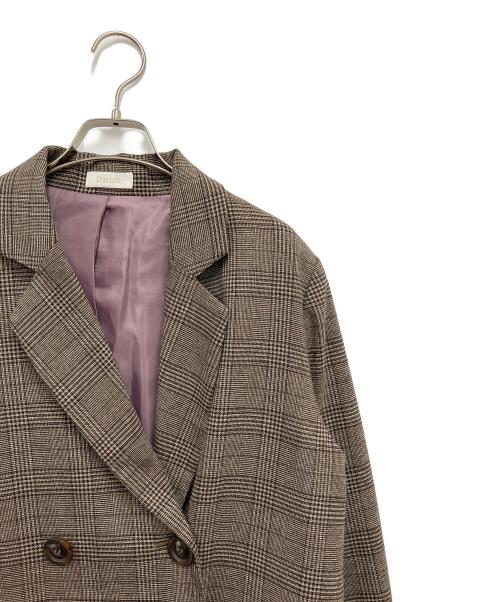 darich（ダーリッチ）darich (ダーリッチ) チェックドッキングジャケット ブラウン サイズ:FREEの古着・服飾アイテム