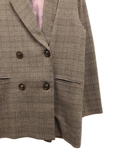 darich（ダーリッチ）darich (ダーリッチ) チェックドッキングジャケット ブラウン サイズ:FREEの古着・服飾アイテム