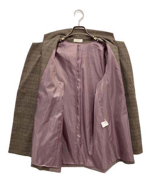 darich（ダーリッチ）darich (ダーリッチ) チェックドッキングジャケット ブラウン サイズ:FREEの古着・服飾アイテム