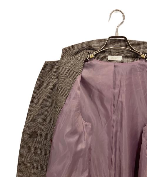 darich（ダーリッチ）darich (ダーリッチ) チェックドッキングジャケット ブラウン サイズ:FREEの古着・服飾アイテム