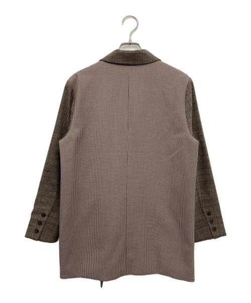 darich（ダーリッチ）darich (ダーリッチ) チェックドッキングジャケット ブラウン サイズ:FREEの古着・服飾アイテム