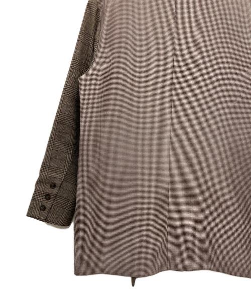 darich（ダーリッチ）darich (ダーリッチ) チェックドッキングジャケット ブラウン サイズ:FREEの古着・服飾アイテム