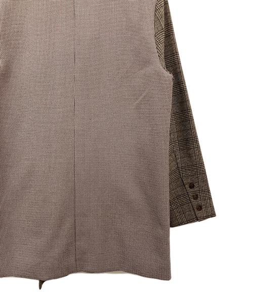 darich（ダーリッチ）darich (ダーリッチ) チェックドッキングジャケット ブラウン サイズ:FREEの古着・服飾アイテム