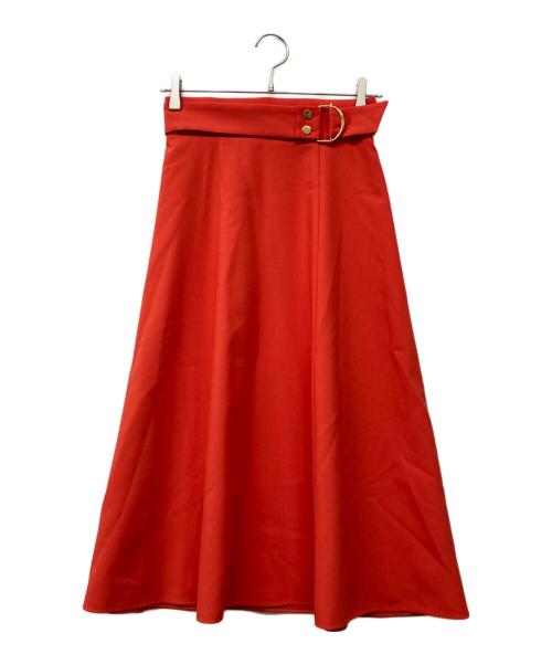 ANAYI（アナイ）ANAYI (アナイ) ソフトオックスベルトデザイン スカート レッド サイズ:36の古着・服飾アイテム