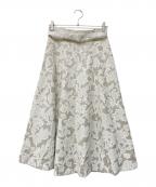 ANAYIアナイ）の古着「リネンライクフラワープリントフレア スカート」｜ベージュ