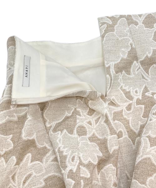 ANAYI（アナイ）ANAYI (アナイ) リネンライクフラワープリントフレア スカート ベージュ サイズ:38の古着・服飾アイテム