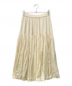 ANAYIアナイ）の古着「カッセンライトサテンティアード スカート」｜イエロー
