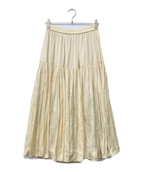 ANAYI（アナイ）ANAYI (アナイ) カッセンライトサテンティアード スカート イエロー サイズ:38の古着・服飾アイテム